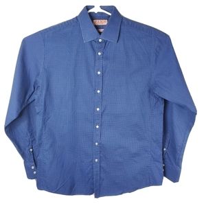 Thomas Pink Slim Fit L Blue Button Up Dress Shirt